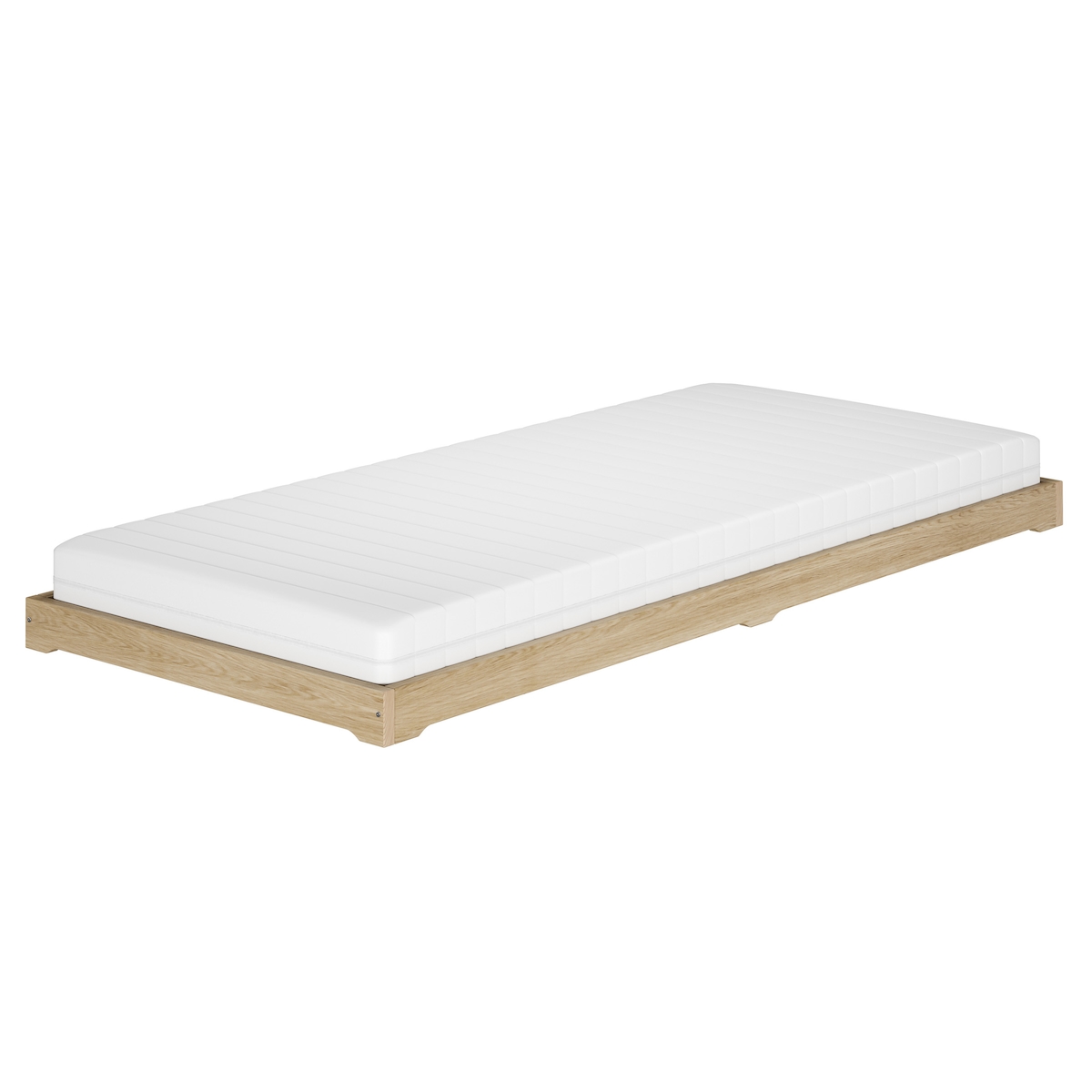 Erst-Holz Futonbett platzsparend extra niedriges Einzelbett 100x200 Esche geölt V-60.47E-10 Rollrost und Matratze inkl. Image