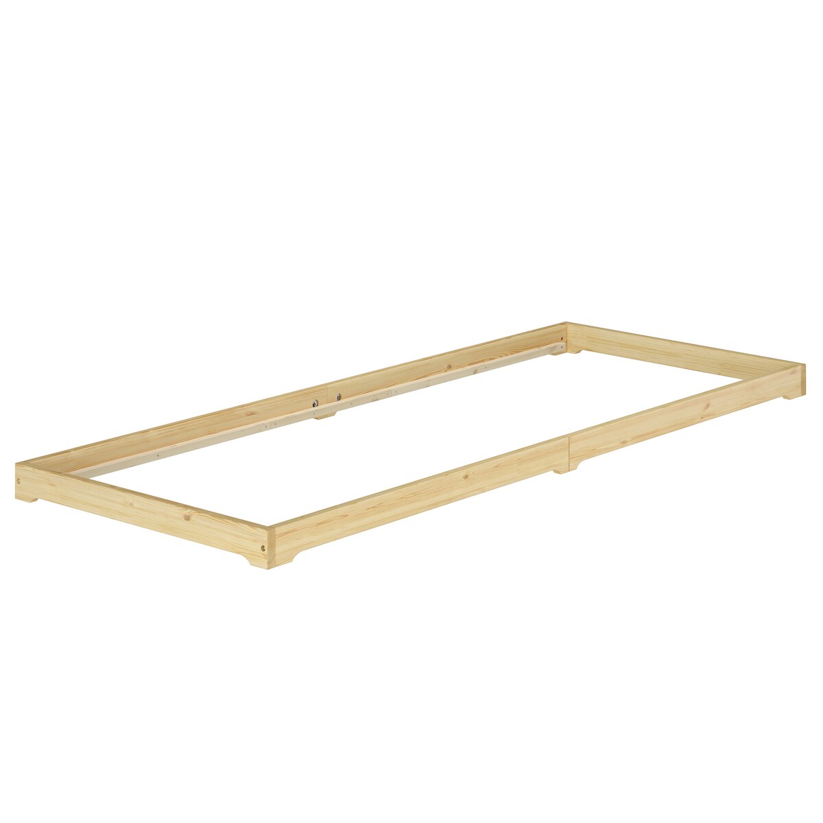 Erst-Holz Überlanges Bodenbett Futon extra niedriges Holzbett 90x220 Kiefer lackiert V-60.47K-09-220 Rollrost und Matratze inkl. Image