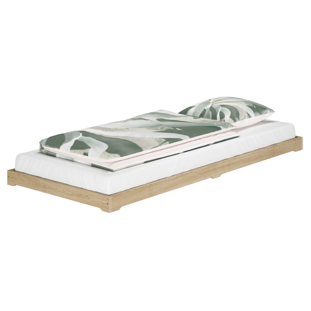 Erst-Holz Futonbett platzsparend extra niedriges Einzelbett 100x200 Esche geölt V-60.47E-10 ohne Zubehör Image