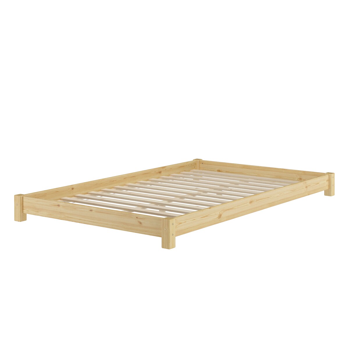 Erst-Holz Breites, flaches Futonbett Einzelbett 120x200 Kiefer massiv V-60.51-12 Rollrost inkl. Image