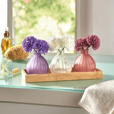 3 Glasvasen mit Duft-Blüten + Bambustablett Eldo Image