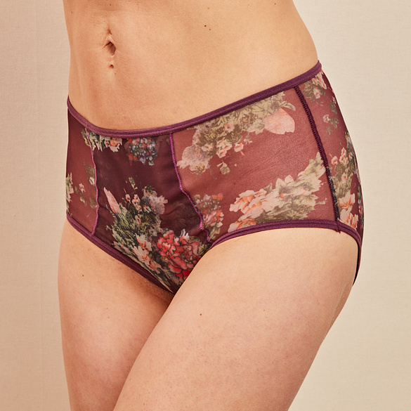 Panty "Rosen" 3er-Set bordeaux, beige, schwarz Image