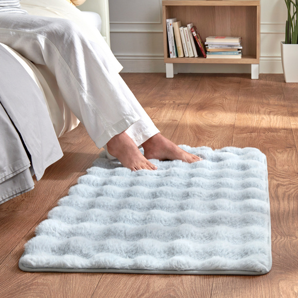 Bettvorleger Bubble-Fleece grau Eldo Image