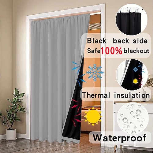 Rideaux rideaux couleur unie rideau occultant panneau moderne minimaliste rideaux isolants thermiques pour salon, chambre, balcon, porte, cabine d