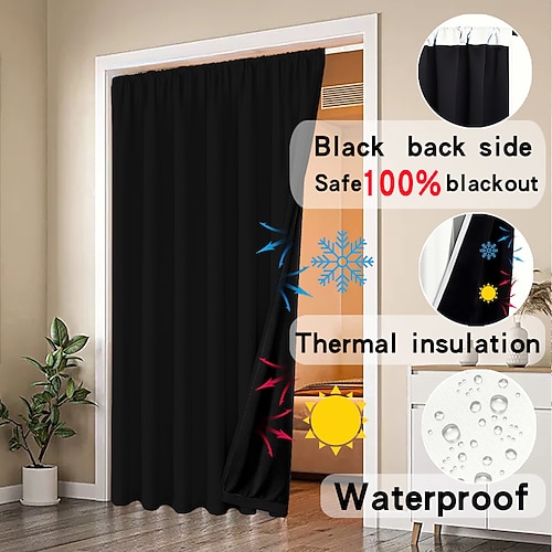 Rideaux rideaux couleur unie rideau occultant panneau moderne minimaliste rideaux isolants thermiques pour salon, chambre, balcon, porte, cabine d