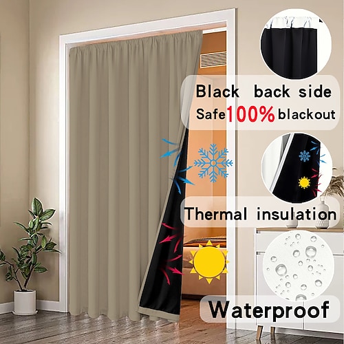 Rideaux rideaux couleur unie rideau occultant panneau moderne minimaliste rideaux isolants thermiques pour salon, chambre, balcon, porte, cabine d