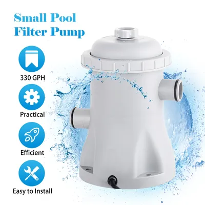 Pool Filter Pump 330 GPH Paddling Pool Electric Pump With 2 Pool Filter Cartridge Pool Pumps Above Ground Small Pool Filter Pump