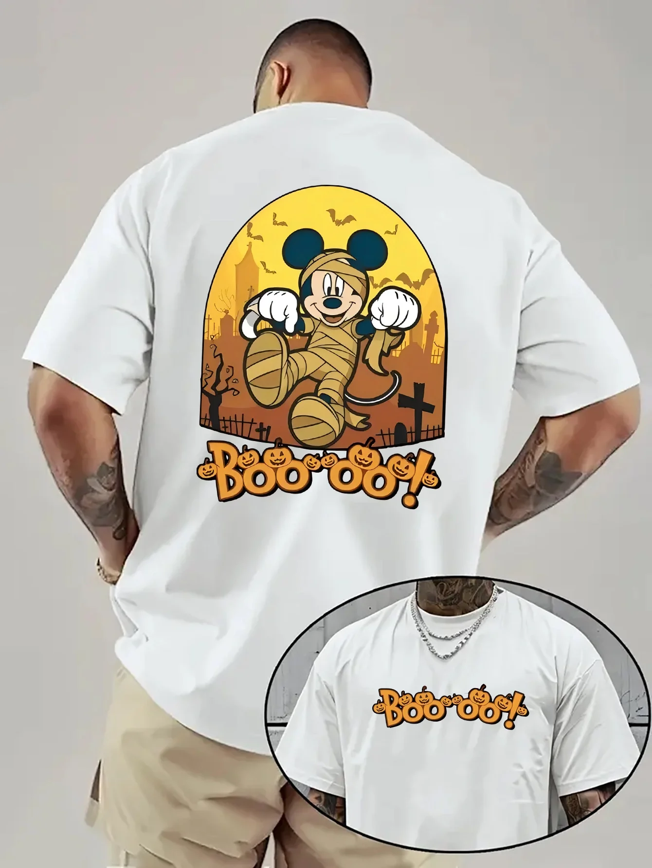 Halloween Mickey Mouse Junge Mädchen Kinder Sommer T-Shirt Familie Eltern-Kind-Kleidung Lässige Lose Übergroße Kurzarm Männer Frauen Image