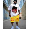 S-9XL Herren Große Größe Hip-Hop Kurzarm T-Shirt Shorts Zweiteiliges Set