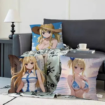 Anime L-Lucy-Heartfilia Kissenbezug Zoll Bauernhaus Dekor Home Dekokissenbezüge für Couchdekorationen Image