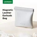 UGREEN Custodia per auricolari Borsa in pelle magnetica per Bluetooth Clip per orecchio aperto Auricolari wireless Cavo per cuffie intrauricolari Borsa di stoccaggio cablata