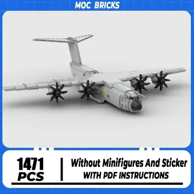 Moc Bausteine Militär A-400M Atlas Mini-Maßstab Flugzeug Modell Technologie Modulare Blöcke DIY Set Montage Weihnachten Geschenk Image