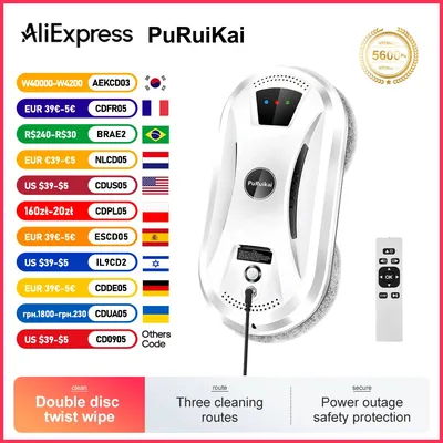 PuRuiKai Ultra thin Robot vacuum cleaner window cleaning robot window electric glass limpiacristales remote control for home