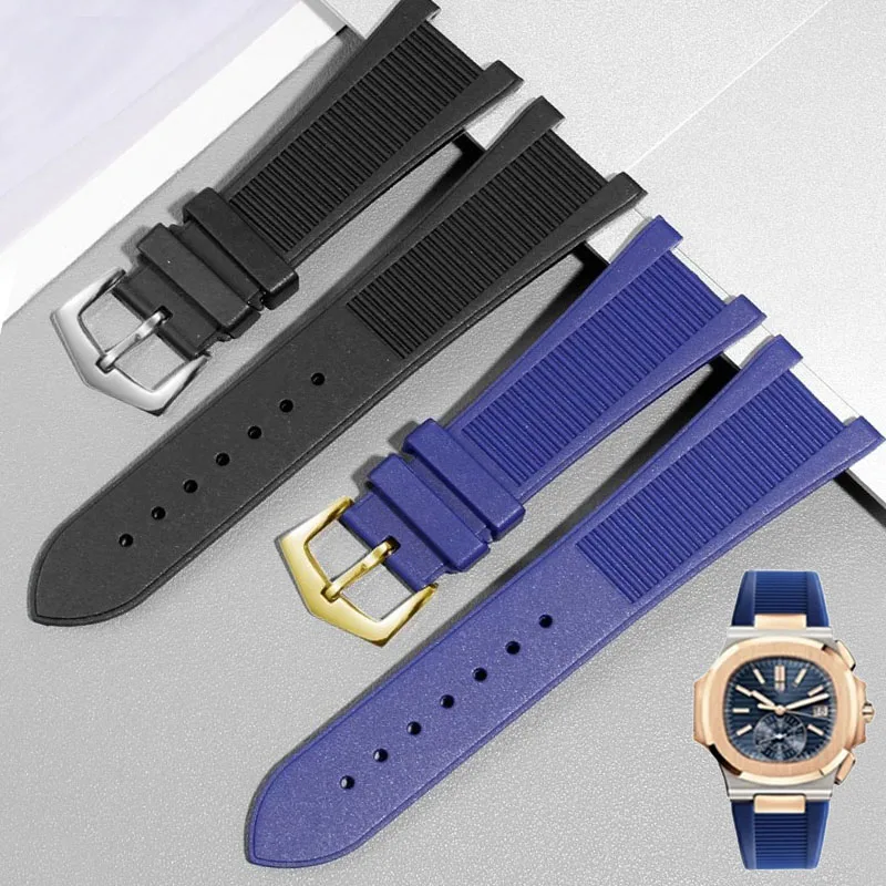 Silikonkautschuk-Uhrenarmband für PATEK PHILIPPE Nautilus 5711 5712 g für Herren-Spezialschnittstelle 25 x 13 mm wasserdichte Uhrenarmbänder Image
