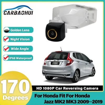 HD Night Vision Backup Rear View camera For Honda Fit For Honda Jazz MK2 MK3 2009~2019 Golden Fisheye CCD license plate Camera