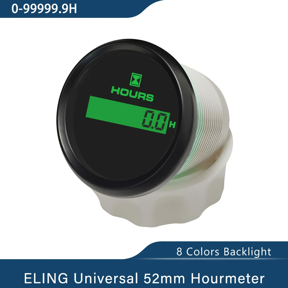 Digital 52mm Stunden meter LCD-Motor mit 8 Farben Hintergrund beleuchtung für Auto Boot Yacht Schiff Universal 9-32V Image