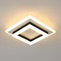 Plafonnier LED carré en acrylique blanc, lampe de plafond moderne, lustre de salon, 24W, 3000K