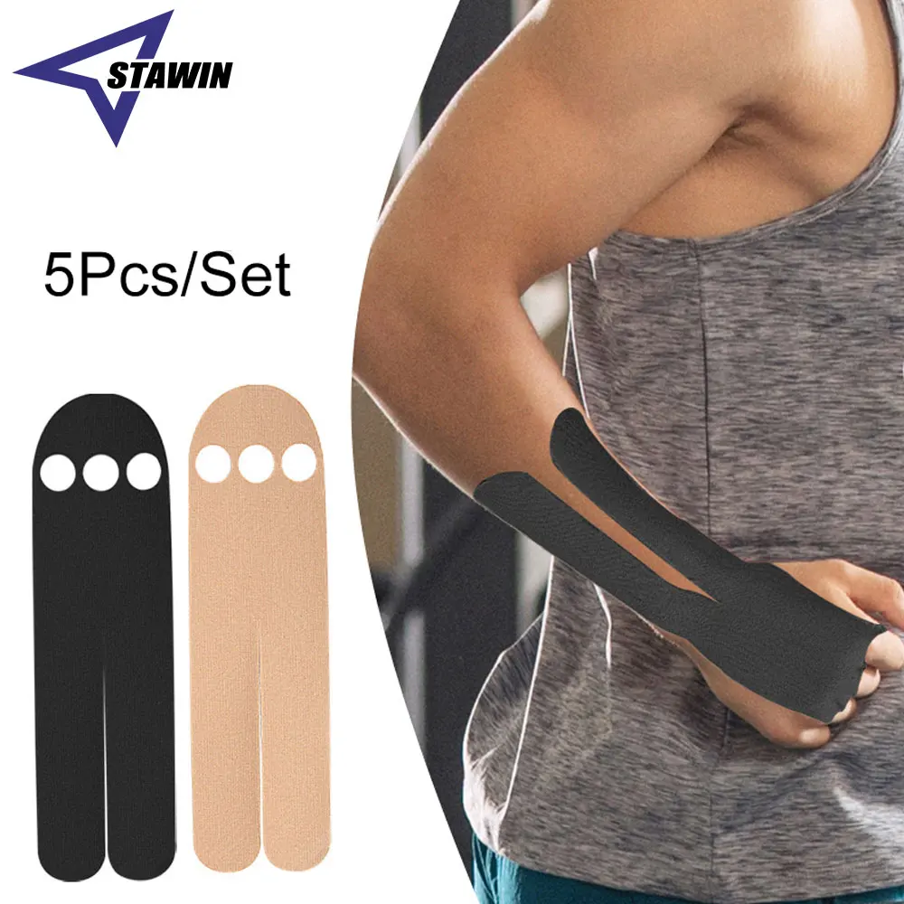 5 Stück Kinesiologie-Tape für das Handgelenk, wasserdichtes und atmungsaktives, vorgeschnittenes Kinesiologie-Tape, Bowling-Handgelenk-Tapes, latexfreies Sportband Image