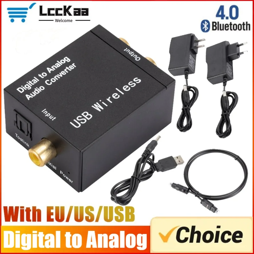 DAC Digital Zu Analog Audio Konverter Jack 3,5mm Optische Faser Toslink Koaxial Signal Zu RCA R/L Audio decoder DAC Verstärker Image