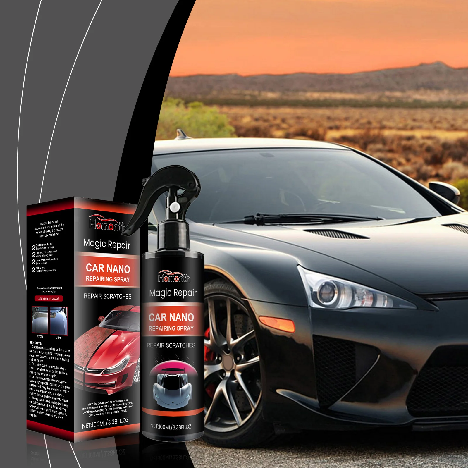 Auto Beschichtungsmittel Spray Nano Kristall Hydrophobe Schicht Polieren Farbe Hohe Schutz Glas Reiniger Schnelle Auto Beschichtung Flüssigkeit Image