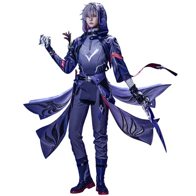 Honkai Star Rail Moze Cosplay Kostüm Perücke Uniform Jacke Hut Waffe Requisiten Xianzhou Yaoqing Halloween Party für Frauen Männer Schuh Image