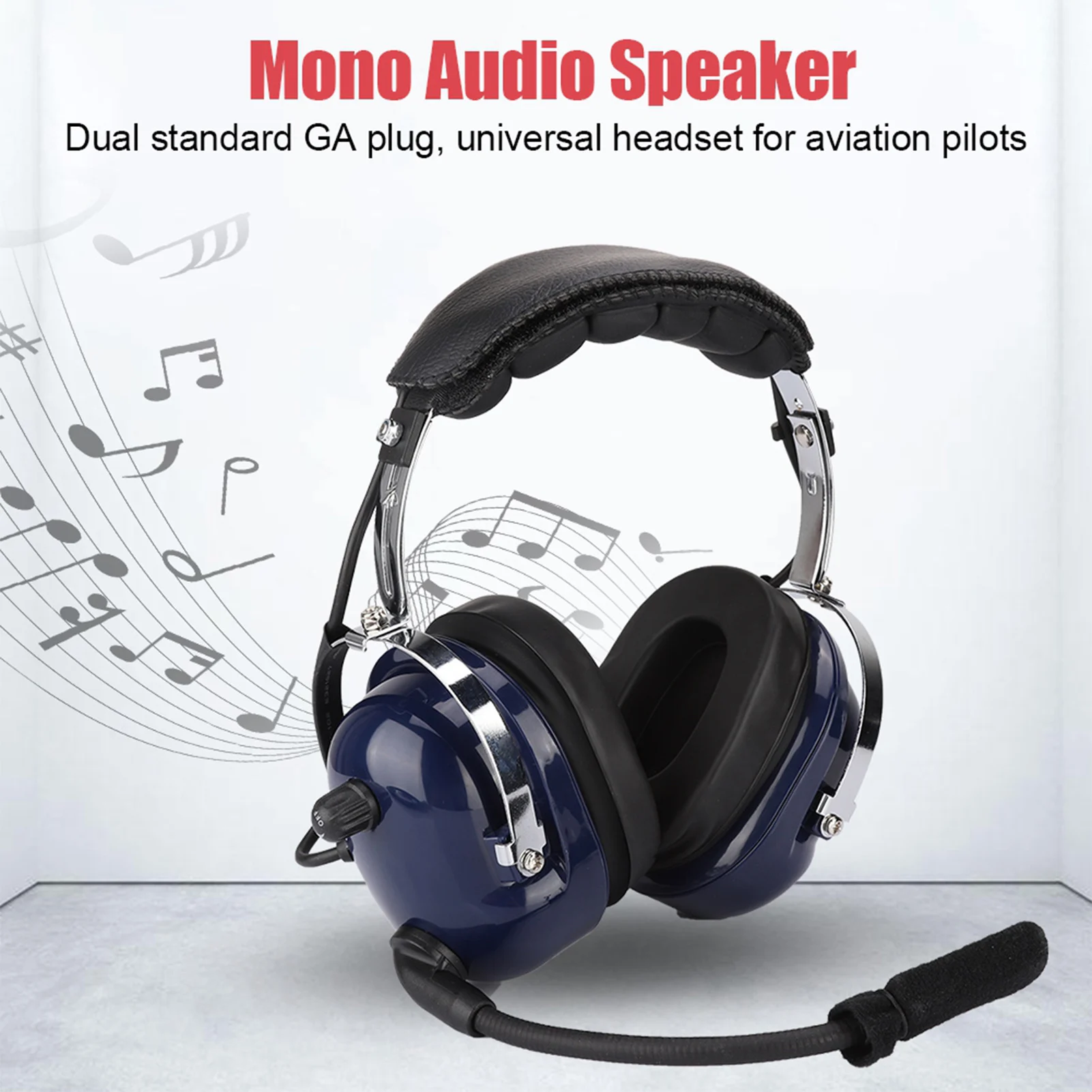 General Aviation Headset Dual Plug Kopfhörer 3,5 mm Rauschunterdrückung Headset für Piloten Aviation Headset Headset Image