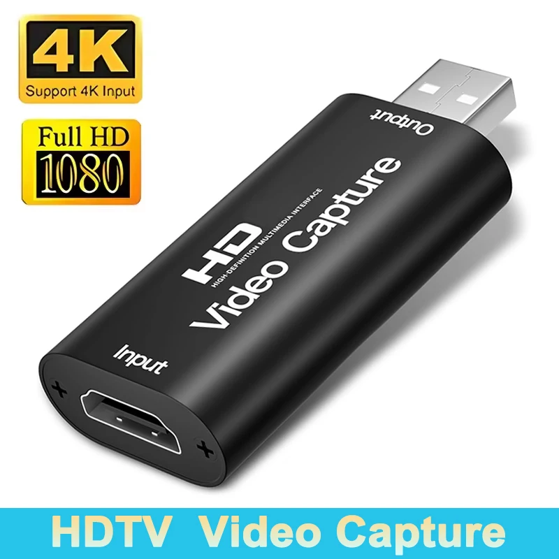 Metall 4K Video Capture Karte USB 2,0 HDMI-kompatibel Video Grabber für PS4 Spiel DVD Camcorder Kamera Video aufnehmen Live-Streaming Image