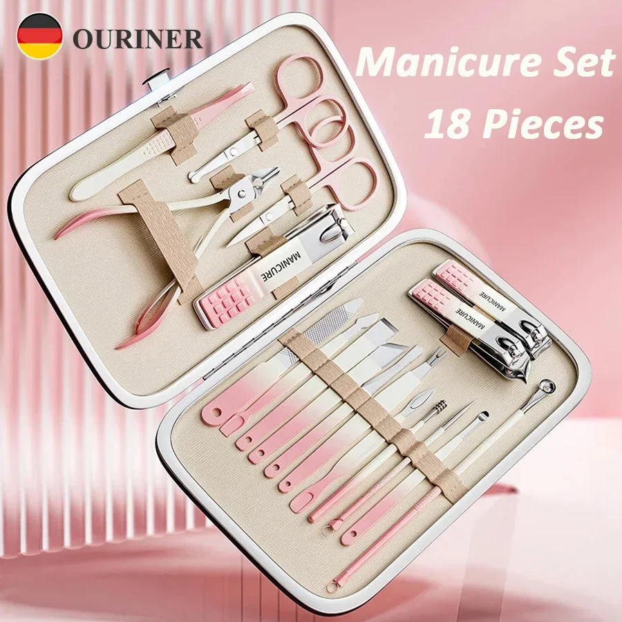 Hochwertiges Maniküre-Set aus Edelstahl, Maniküre-Set mit Farbverlauf, Fußreparatur, Körperpflege-Werkzeuge, komplettes Set, Weihnachtsgeschenk Image