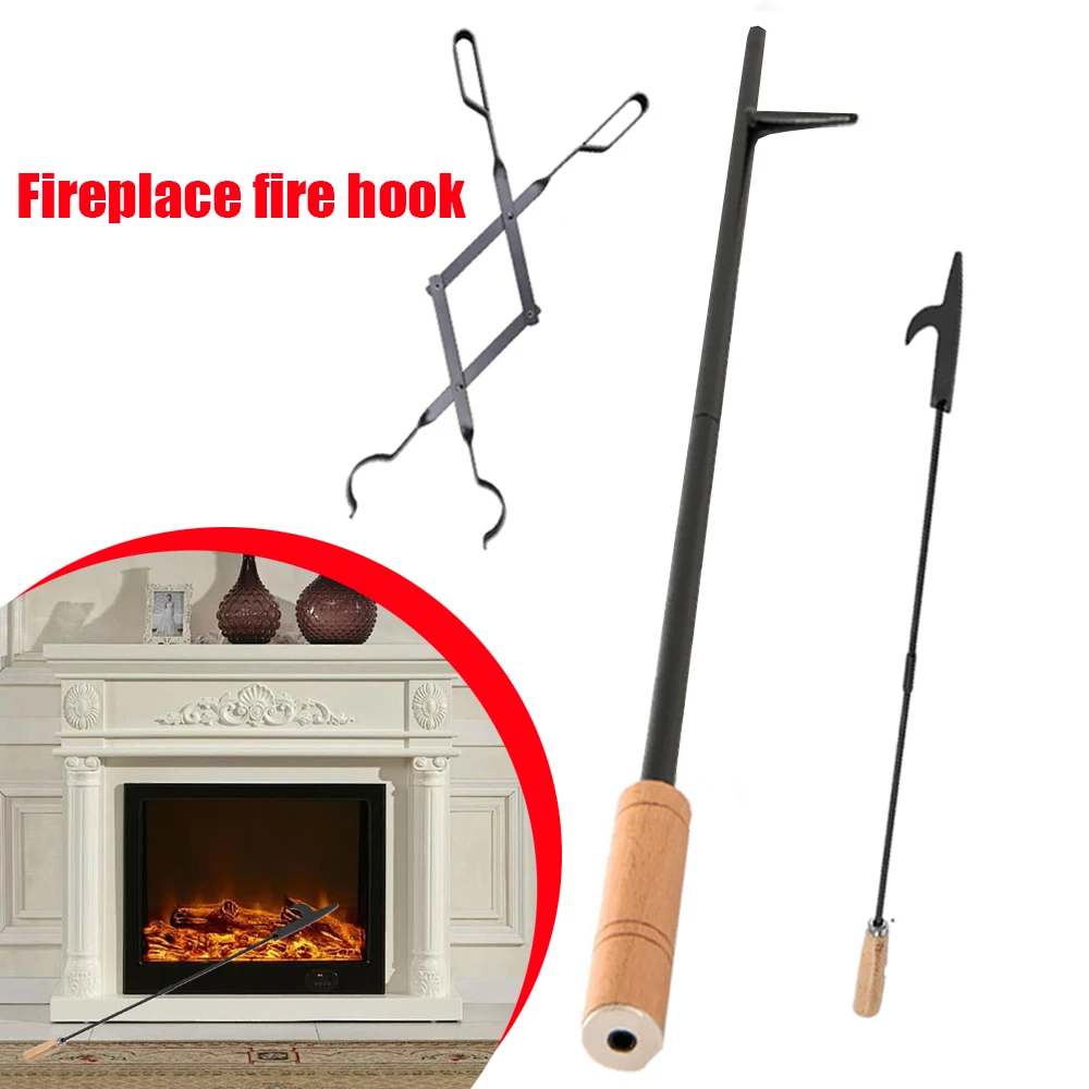 Feuerhaken, Feuerzange, Lagerfeuer, Poker, geeignet für Kamin, Outdoor, Grill, Holzofen, Campingzubehör, Werkzeug, Herd, Kamin Image