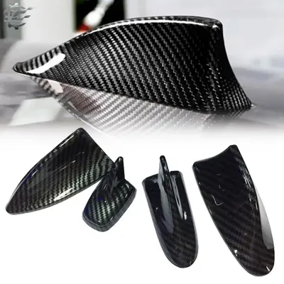 Universal Carbon Fiber Look Car Roof Top Mount Shark Fin Aerial Antenna Toppers Auto Radio AM FM Antenna Signal Amplifier Aerial