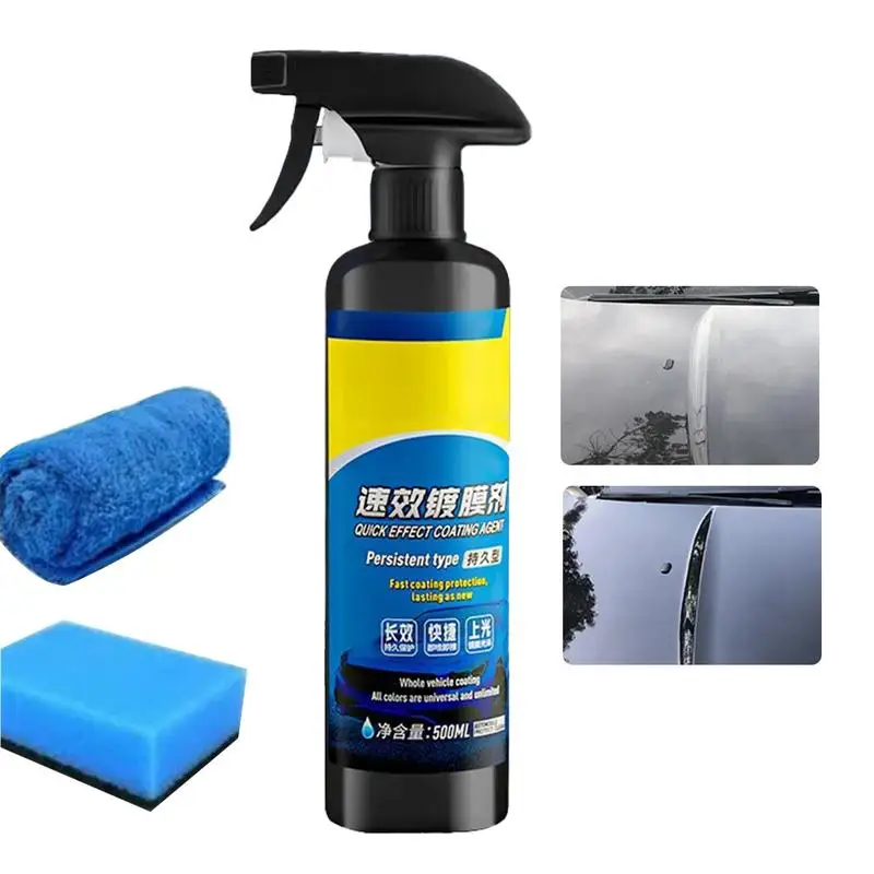 Auto Keramik Nano Beschichtung Spray 500 ml Hydrophobe Farbe Pflege Kratzer Entferner Wasserlos Waschen Öl Film Glas Reiniger auto polnischen Wachs Image