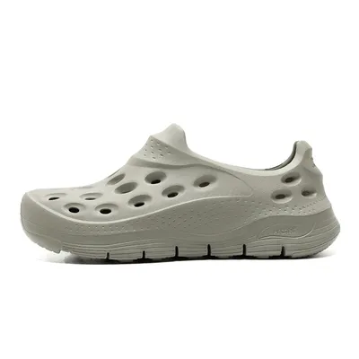 Skechers Crocs Men's Shoes Thick-Soled Casual Shoes One-Piece Beach Shoes Sandals Bubble Shoes 243240-Olv