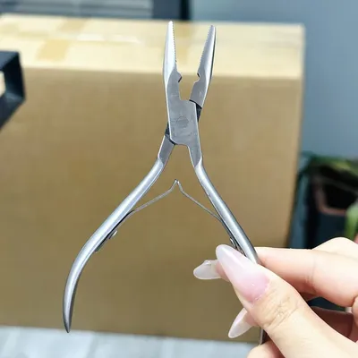 1pc Silber Edelstahl Klemme Haar Verlängerung Zange mit loch Keratin Haar Extensions Ring Entfernung Werkzeuge