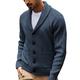 Per uomo Felpa Maglione elegante Cardigan Maglione con Zip Maglione a maglia A Coste Maglia Top Regolari Lavorato a maglia A coste Semplice Collo a scialle Moda Scialli Casuale Abbigliamento