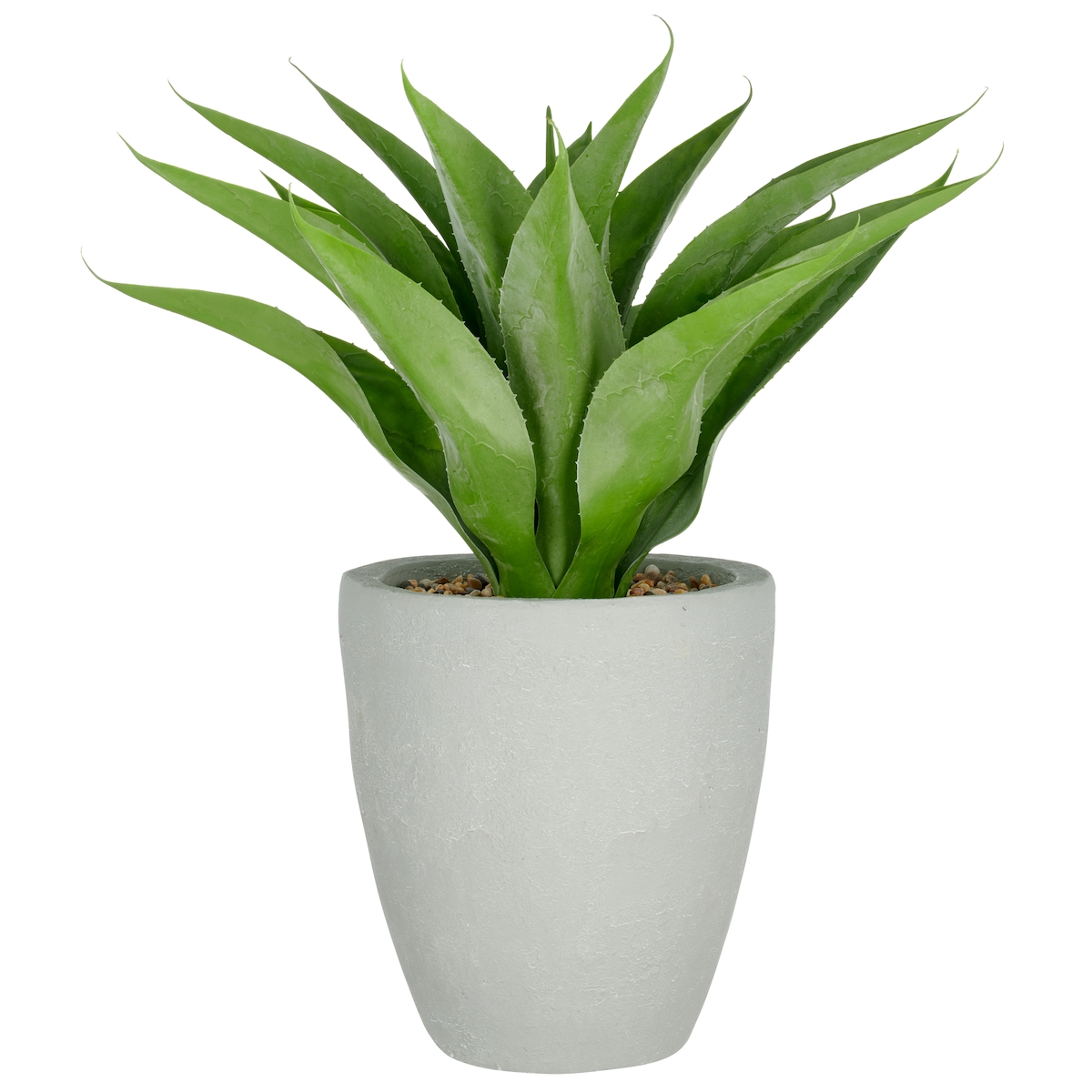 CREATIV green künstliche Pflanze Agave im grauen Fiberclay-Topf, 75 cm, UV-beständig Image