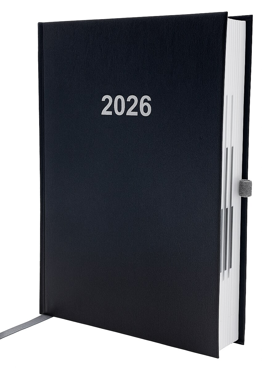 2026 ADINA Buchkalender Chefplaner A5 schwarz 1 Tag 1 Seite Image