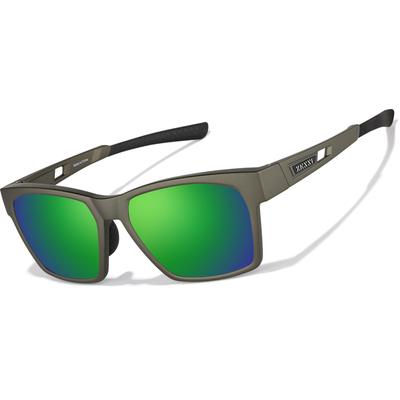 Zenni Men's Sporty Square Glasses Green Plastic Full Rim Frame