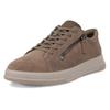 Sneaker ECCO "Move W", Damen, Gr. 40, grau (taupe), Veloursleder, Basic, Schuhe, Freizeitschuh, Schnürschuh, Halbschuh mit seitlichem Reißverschluss