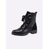 Schnürstiefelette HEINE, Damen, Gr. 42, schwarz, Leder, Glattleder, Veloursleder, Rindsleder, modisch, Schuhe