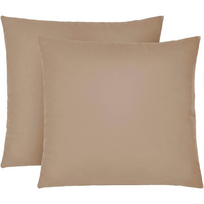 Kissenbezug BIBERNA "Michi Feinjersey mit Reißverschluss", braun (macciato), B:40cm L:40cm, Feinjersey, Obermaterial: 100% Baumwolle, Kissenbezüge, verschiedene Größen, Feinjersey Kissenhülle aus 100% Baumwolle Image