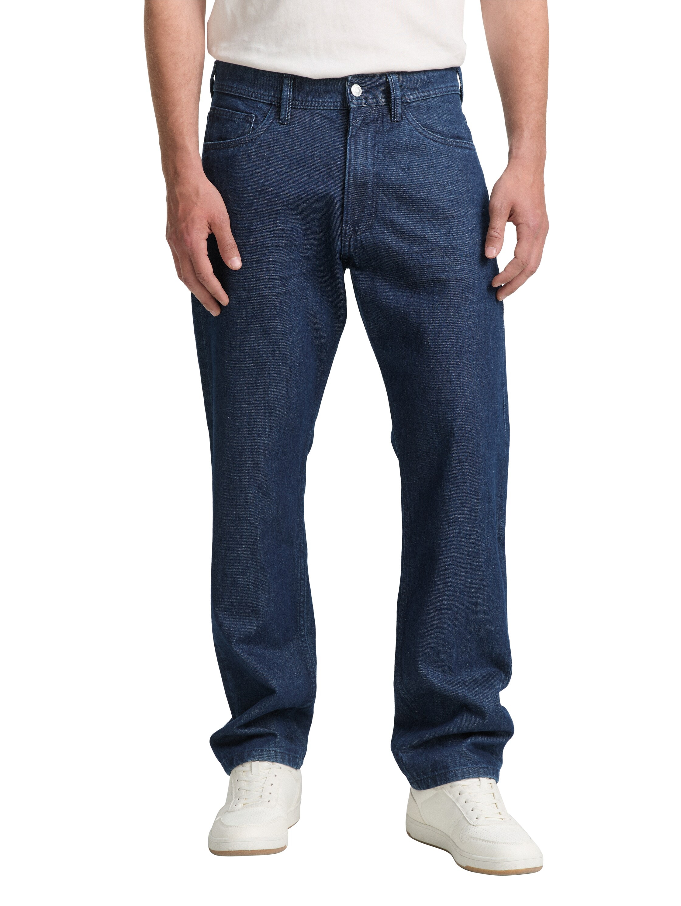 5-Pocket-Jeans TOM TAILOR DENIM, Herren, Gr. 30, Länge 30, blau (rinsed blau denim), Denim/Jeans, Obermaterial: 100% Baumwolle. Futter: 65% Polyester, 35% Baumwolle, gerade lang, Jeans 5-Pocket-Jeans, aus reiner Baumwolle