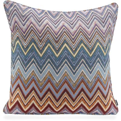 Dekokissen H.O.C.K. "Rebelle", bunt (lila, blau, orange, gemustert), B:60cm H:10cm L:60cm, Baumwolle, Polyester, Dekokissen_Sitzkissen_Kissenhüllen, mit Zickzack-Muster Image