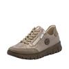 Plateausneaker RIEKER, Damen, Gr. 37, beige, Lederimitat, metallic, sportlich, Schuhe, Schnürschuh, Halbschuh, Freizeitschuh in Bequemweite G (= weit)
