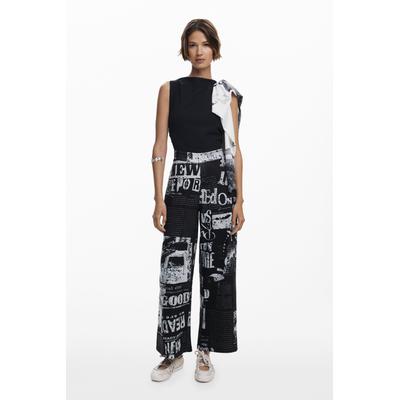 Combined newspaper jumpsuit
