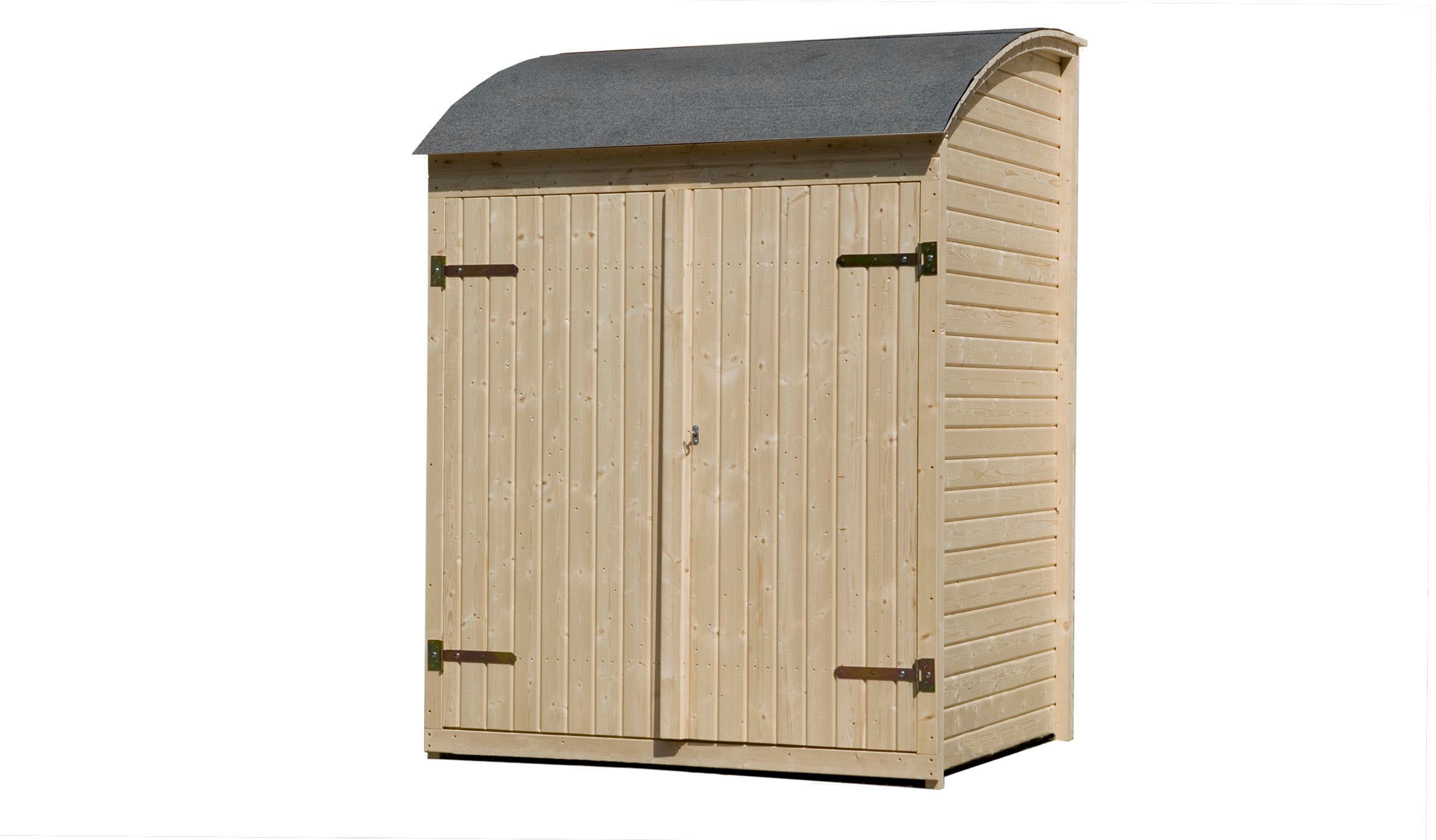 Aufbewahrungsbox WEKA "Fahrrad- und Mehrzweckbox aus naturbelassenem Fichtenholz", beige (natur), B:171cm H:223cm T:138cm, Holz teilmassiv, Aufbewahrungsboxen, Aufbewahrungsbox, 19 mm starke Wände, BxT: 160x134cm, Firsthöhe: 220cm