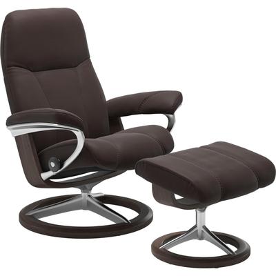 Relaxsessel STRESSLESS "Consul", braun (chocolate paloma), B:78cm H:97cm T:70cm, Leder BATICK: BATICK ist ein leicht korrigiertes, durchgefärbtes und genarbtes Möbelleder, bei dem die meisten Unebenheiten und Spuren in der Regel entfernt wurden.,... Image