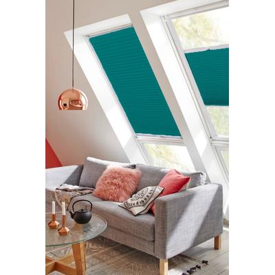 Dachfensterplissee SUNLINES "StartUp Style Honeycomb TL", blau (petrol, weiß), B:97cm H:121,5cm, Obermaterial: 100% Polyester, Plissees, mit Führungsschienen Image