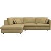 Ecksofa FLEXLUX "Lovane, elegant und zeitlos, bequem, L-Form", gelb (mustard gelb), B:295cm H:84cm T:272cm, 62% Polyester/14% Cotton/7% Linen, Sofas, Weich & anschmiegsam, große Sitztiefe auf Kaltschaum, Dekokissen inkl.