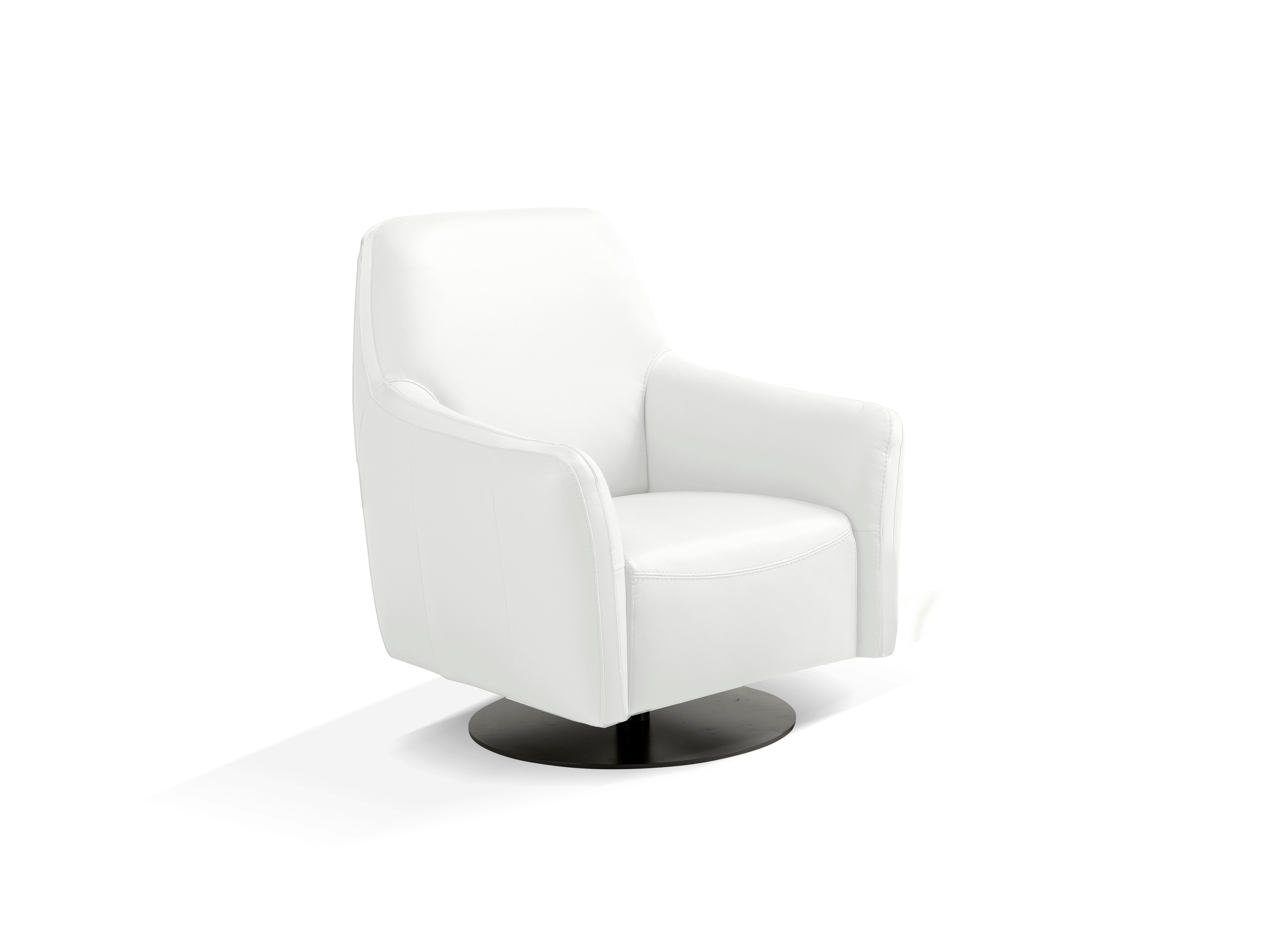 Sessel EGOITALIANO "Felicity Drehsessel mit Wippfunktion, kompakt und bequem, Loungesessel", weiß, B:77cm H:88cm T:85cm, Leder »BULL« (echtes Rindsleder). Geschliffenes, pigmentiertes und behandeltes Rindsleder mit einer Dicke von 1, 3-1, 5 mm....