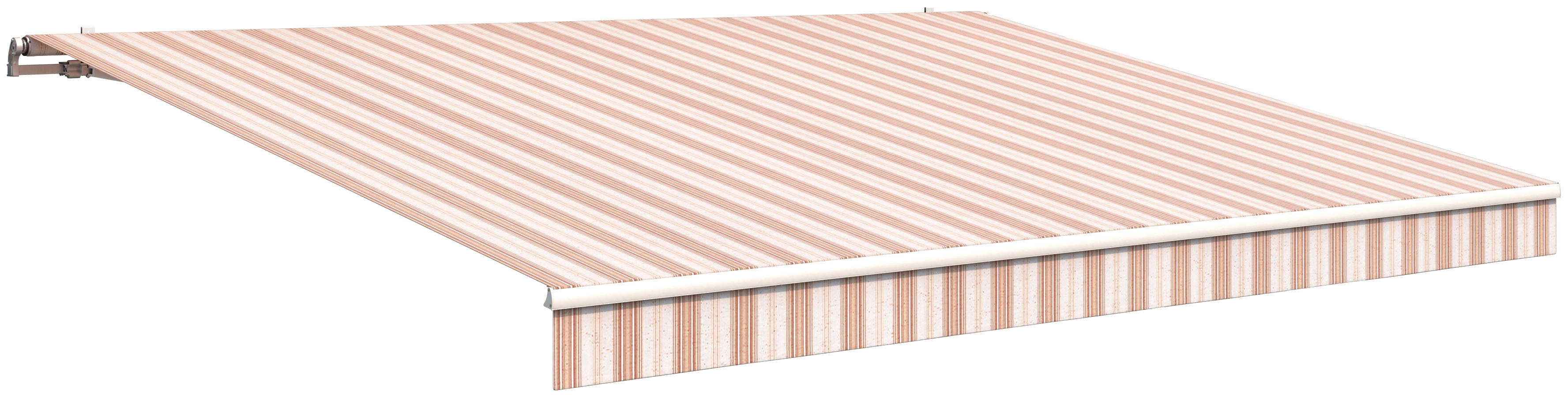 Gelenkarmmarkise WISMAR Gr. 10, braun (natur, braun, braun), B:450cm, Polyacryl, Markisen, Breite 450 cm, in versch. Ausfällen und Dessins